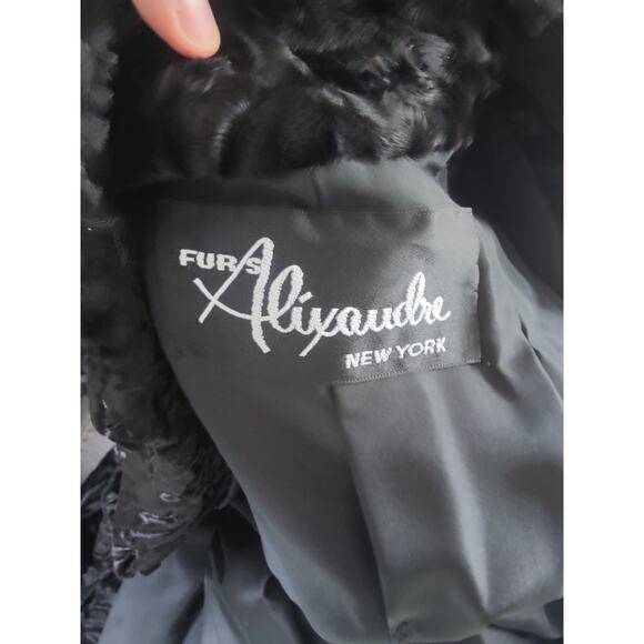 Black Swakara wool Coat by furs Alixandre NY sz M - Picture 8 of 8